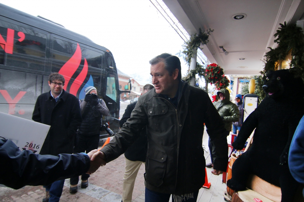 Ted Cruz during a campaign stop in New Hampshire