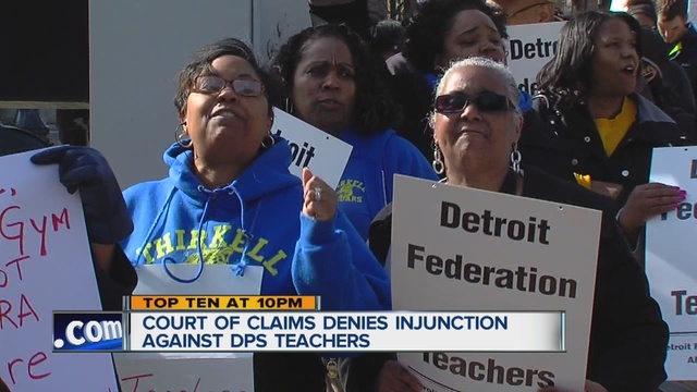 The Court of Claims has denied an injunction against Detroit's teachers as the city faces a possible teacher's strike.                      WXYZ