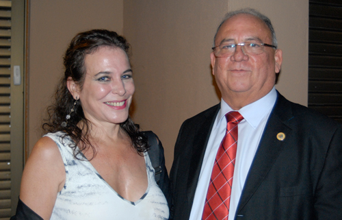 The Venezuelan Ambassador Mario Ricardo Isea Bohórquez with the writer Paula Izquierdo