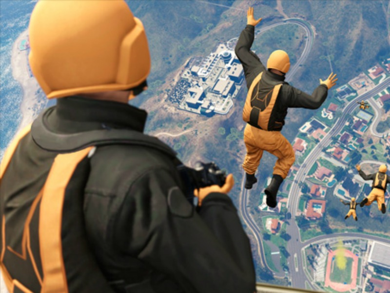 The newest multiplayer mode in'GTA Online has players jumping out of a plane to secure a capture point