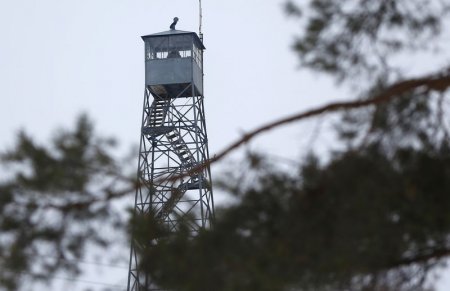 A watch tower is manned at the Malheur National Wildlife Refuge near Burns Oregon in this