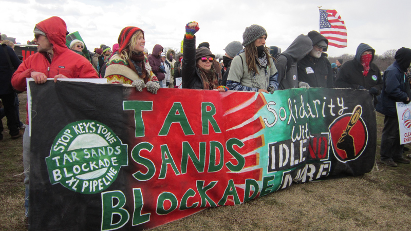 Thousands of activists protested against the Keystone XL pipeline