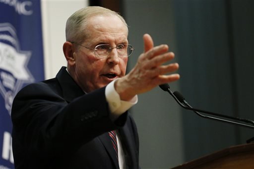 Former New York Giants head coach Tom Coughlin speaks during a news conference Tuesday Jan. 5 2016 in East Rutherford N.J