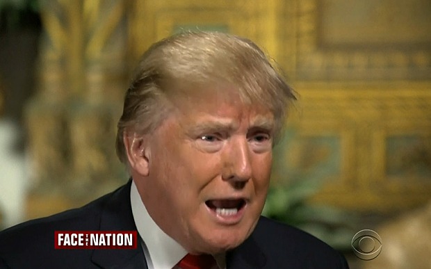 Trump speaking to Face the Nation on CBS