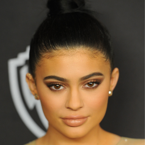 Kylie Jenner shows off her thicker fuller brows at the Golden Globes party in L.A 11th January 2016