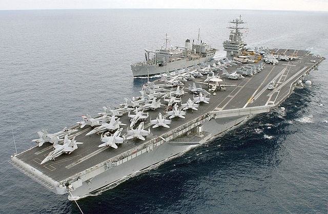 The Nimitz-class U.S. aircraft carrier Harry S. Truman at sea