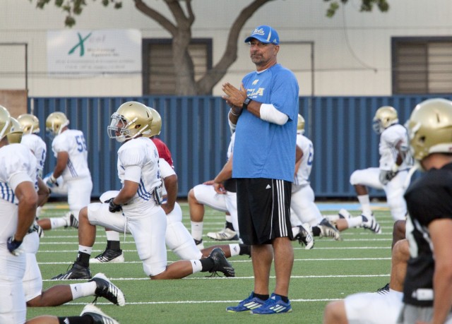 Offensive coordinator Noel Mazzone joined the UCLA coaching staff in January 2012 but he is rumored to have taken the same job at Texas A&M