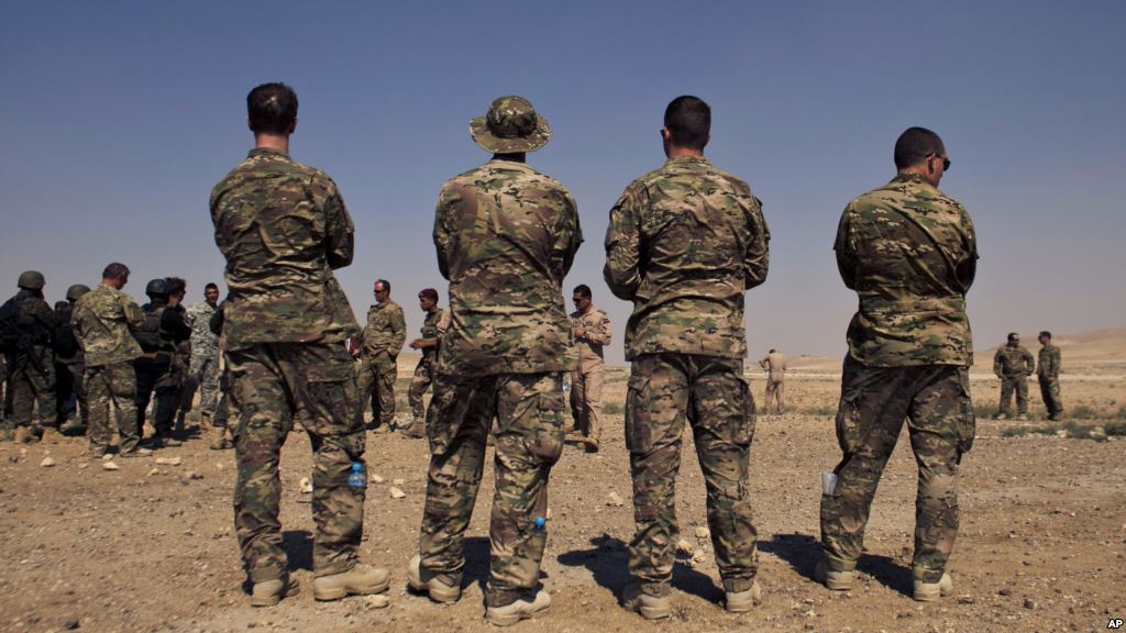 U.S. special operations forces watch forces from Iraq Jordan and Lebanon during a multinational military exercise in Zarqa Jordan