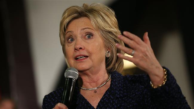 US Democratic presidential candidate Hillary Clinton speaks during a campaign stop at the Electric Park Ballroom