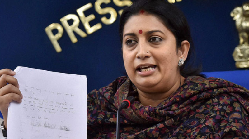 Union HRD minister Smriti Irani