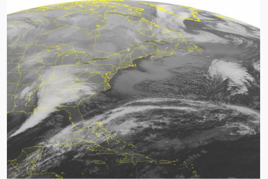 A satellite image of the storm shows a cone of low-pressure air stretching from the Gulf of Mexico to Virginia and Indiana. It is expected to gain strength as it moves northeast bringing some regions as much as 60 centimetres of snow