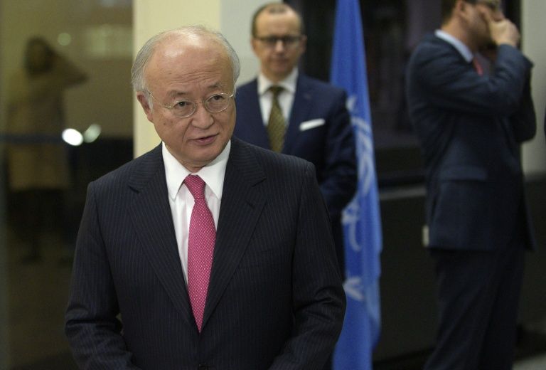 IAEA director general Yukiya Amano gives a statement following an agreement signed by Iran and the IAEA in Vienna Austria