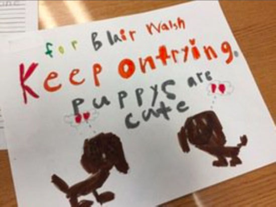 Blair Walsh gets letters from first grade students