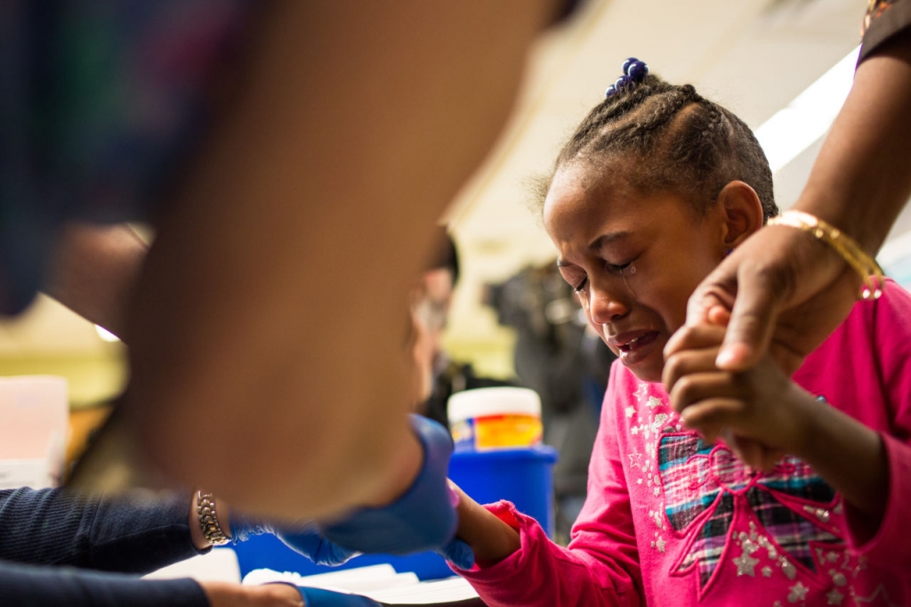 Eisenhower Elementary School in Flint Michigan. Free lead screenings are performed for Flint children 6 years old and