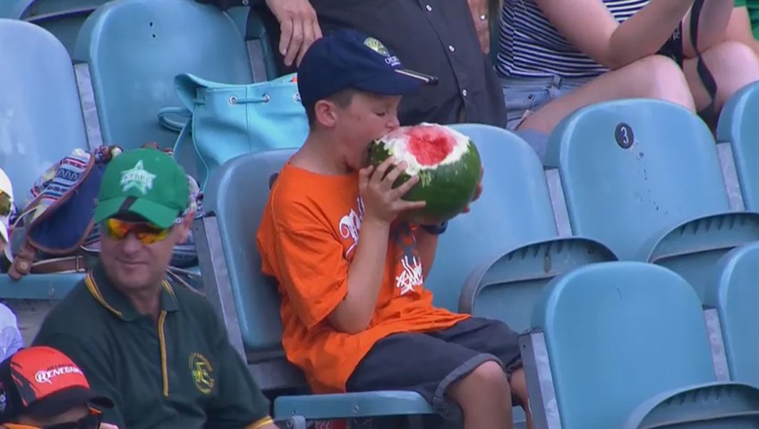 A Boy Scarfed An Entire Watermelon At A Cricket Game And Became A National Hero