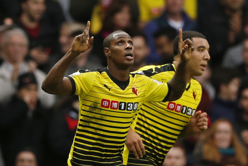 Watford's Odion Ighalo celebrates scoring their third goal