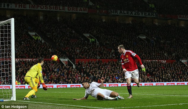 Wayne Rooney scored a back heel winner for Manchester United against Swansea