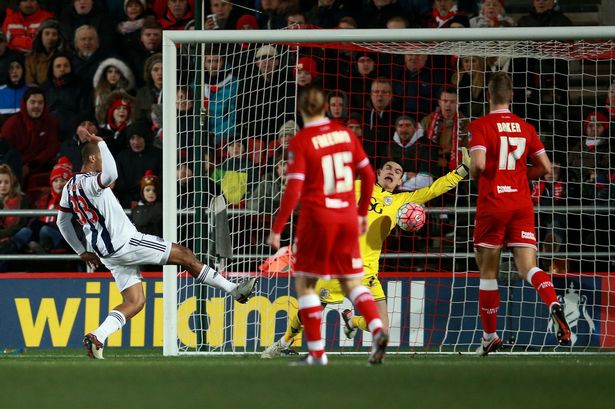 West Bromwich Albion's Salomon Rondon scores their first goal