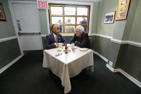 Vermont Senator Bernie Sanders met with the Rev. Al Sharpton in Harlem on Wednesday a day after Sanders’ double-digit win in the New Hampshire Democratic primary