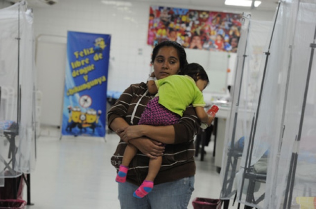 A dengue fever patient is treated at'Hospital Escuela Universitario in Tegucigalpa