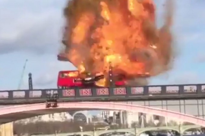 A london bus was blown up on Lambeth Bridge for the movie'The Foreigner