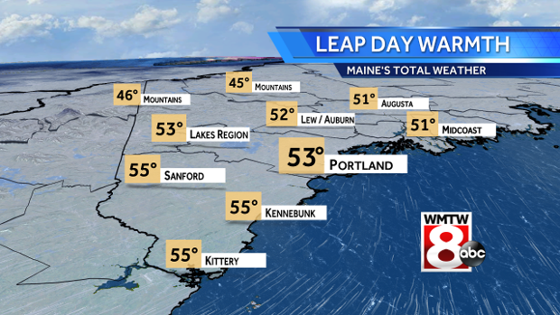 A warm leap day for 2016. WMTW