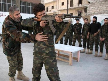 New recruits trained to fight alongside opposition in Aleppo Syria