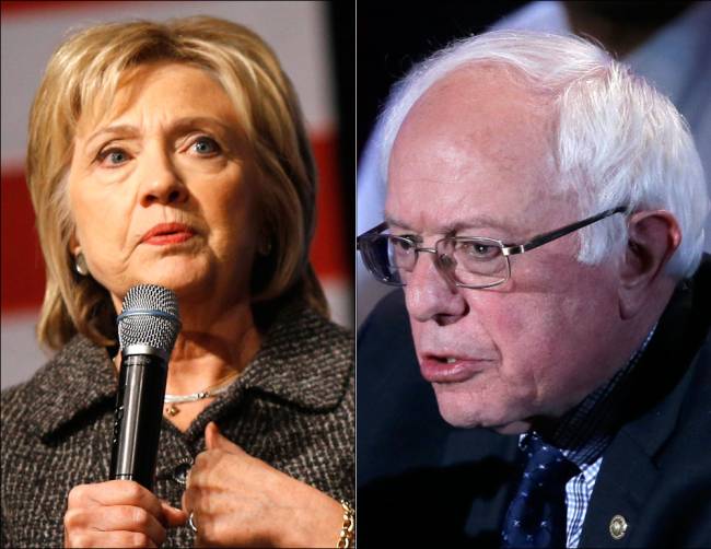 Democratic presidential candidate Hillary Clinton and Sen. Bernie Sanders during Iowa campaign stops