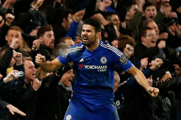 Chelsea's Diego Costa celebrates scoring their first goal