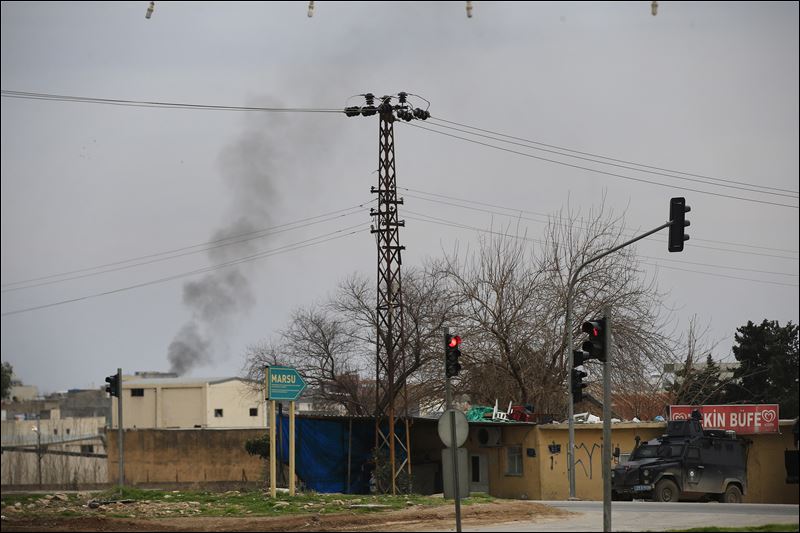 Smoke billows from a fire at the southeastern town of Nusaybin Turkey near the border with Syria where Turkish security forces are battling militants linked to the outlawed Kurdistan Workers Party or PKK Sunday