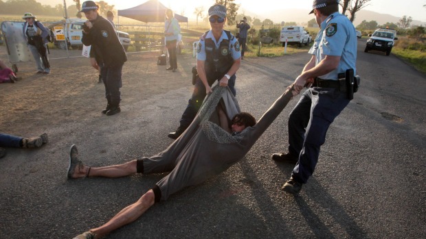 An anti-CSG protest near AGL's proposed gas field near Gloucester in NSW