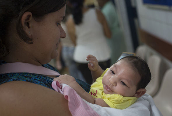 Two-month-old Rackelly Dias from Brazil was born with microcephaly