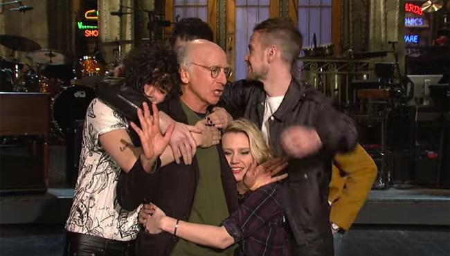 Larry David Hosts SNL and Does not Like To be Hugged