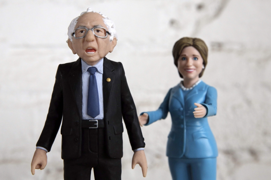 Bernie Sanders and Hillary Clinton at the CNN Democratic Debate at the Wynn Hotel in Las Vegas Tuesday