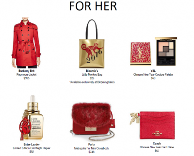 Bloomingdale's Chinese New Year products