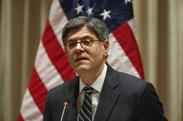 US Treasury Secretary Jacob Lew holds a press conference after sessions of the G20 Finance Ministers and Central Bank Governors Meeting at the Pudong Shangr