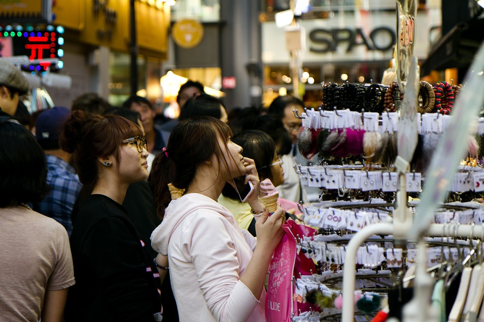 Chinese Shoppers at a mall