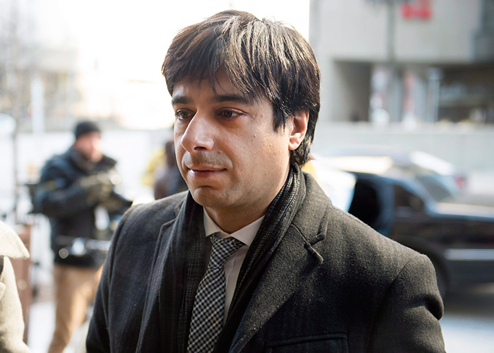 Jian Ghomeshi arrives at a Toronto courthouse Thursday Feb. 11 2016 for closing arguments in his sexual assault trial