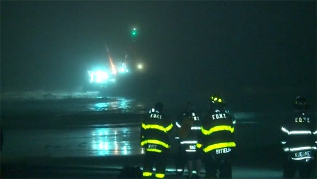 Coast Guard rescue boat capsizes off NYC; crew swims to safety