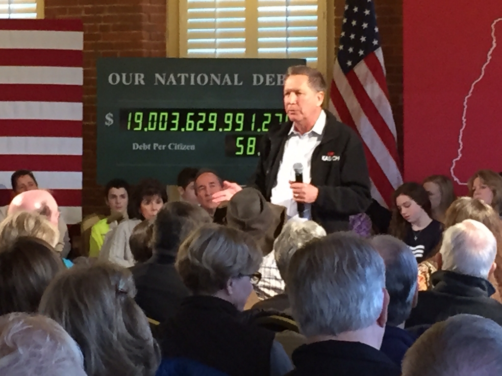 Colleen Marshall is following Gov. John Kasich as he campaigns in New Hampshire