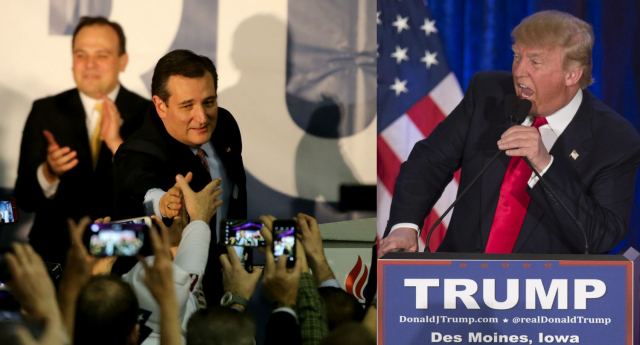 Trump was forced to congratulate fierce rival Cruz