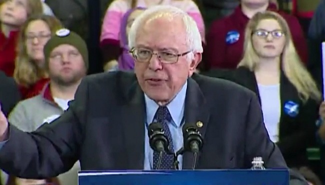 Democratic presidential candidates Senator Bernie Sanders and Hillary Clinton at the debate in Milwaukee