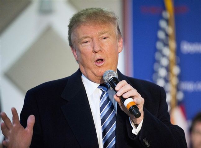 Republican presidential candidate Donald Trump speaks during a town hall campaign event at the Londonderry Lions Club Monday Feb. 8 2016 in Londonderry N.H. THE CANADIAN PRESS  AP David Goldman