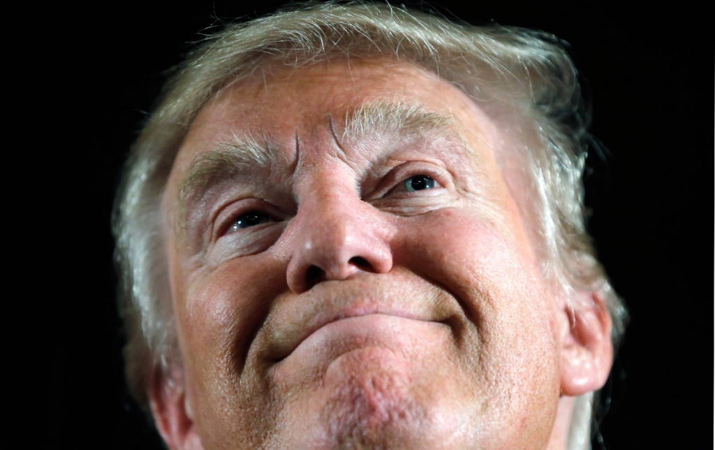 Donald Trump speaks with the media during a news conference Tuesday