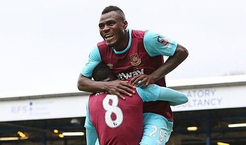 Emmanuel Emenike celebrates after scoring for West Ham