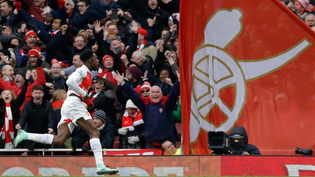 Firing line Danny Welbeck celebrates after scoring on his return from injury