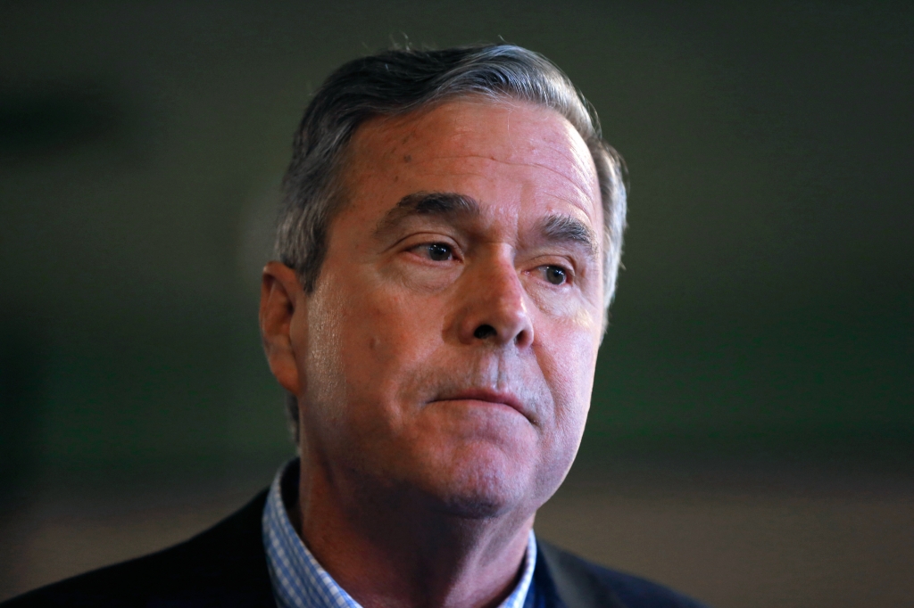 Former Florida Gov. Jeb Bush listens to a question during a campaign stop at Wade's Restaurant on Friday in Spartanburg S.C