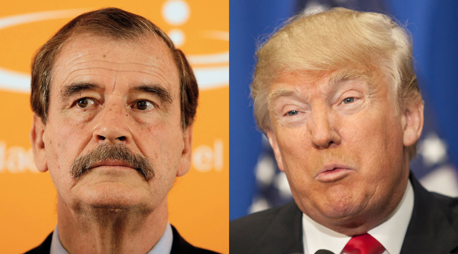 Former Mexican president Vicente Fox and US Republican presidential candidate Donald Trump