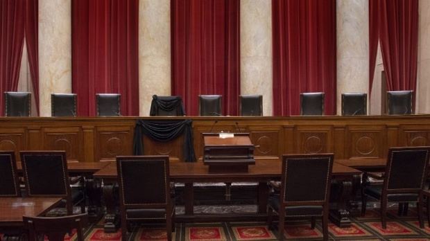 Scalia seat draped in black