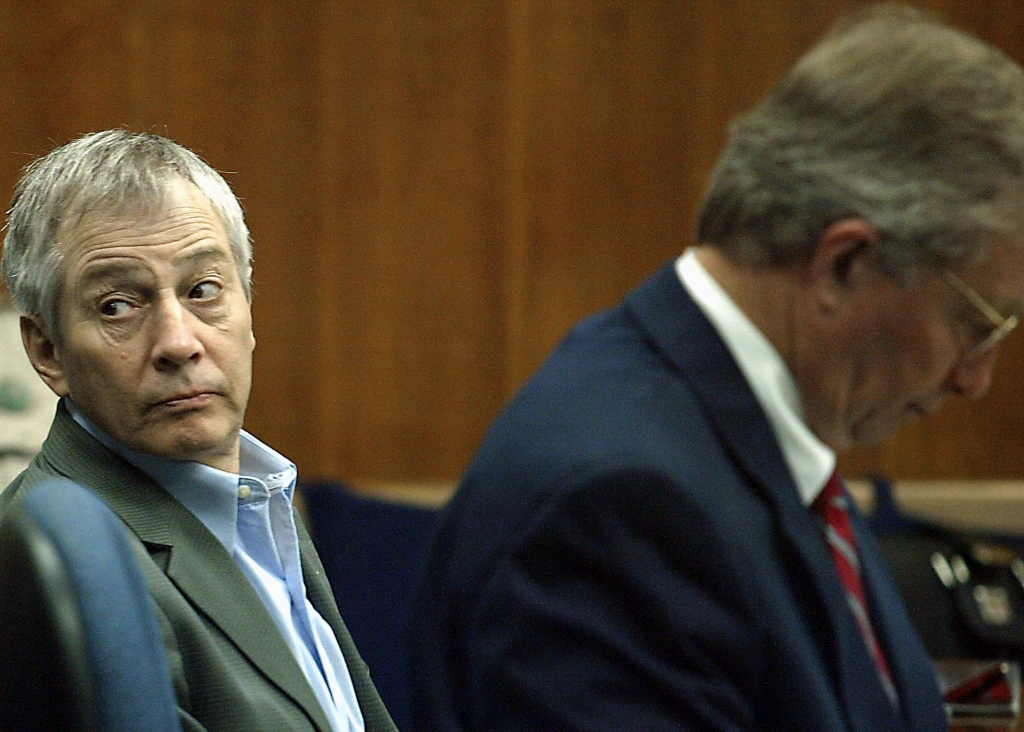 GALVESTON TX- NOVEMBER 10 Millionaire murder defendant Robert Durst sits in State District Judge Susan Criss court with his attorney Dick De Guerin